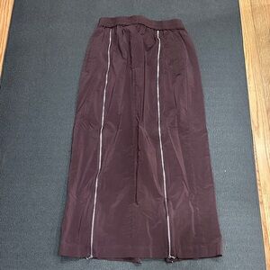 Tibi Plum Maxi Skirt with Front Zipper Panels